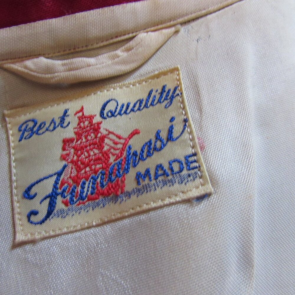SALE Handsome Vintage Unisex Embroidered Smoking Jacket Robe Asian Influence - Picture 13 of 15